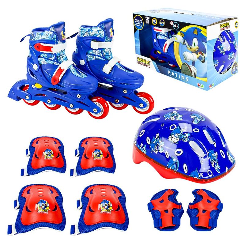 Patins-Inline-com-Kit-de-Protecao---Sonic-The-Hedgehog---Tamanho-36-ao-39---BBR-Toys-1