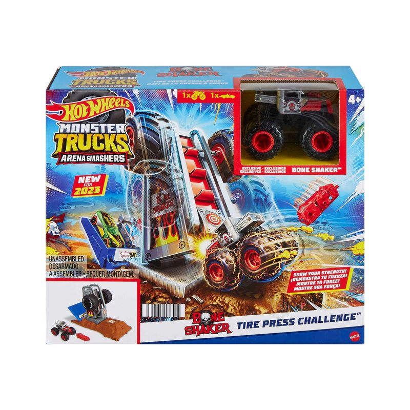 Hot Wheels Monster Trucks Veículo de Brinquedo Bone Shaker Die Cast Bone  Shaker