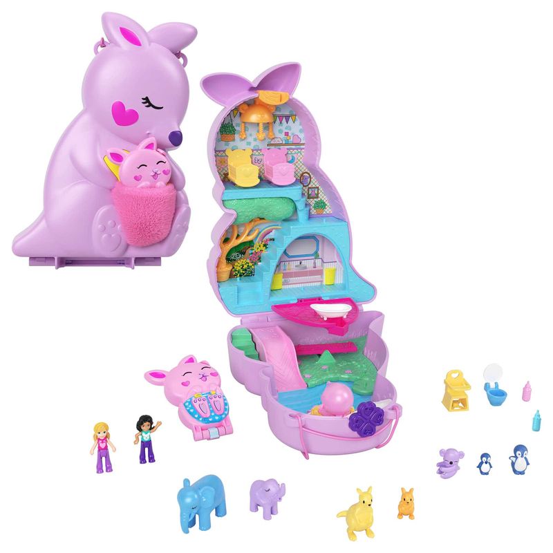 Playset Polly Pocket com Mini Bonecas - Bolsa de Canguru Mama e Joey -  Estojo - Mattel - superlegalbrinquedos