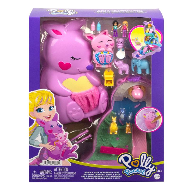 Playset Polly Pocket com Mini Bonecas - Bolsa de Canguru Mama e Joey -  Estojo - Mattel - superlegalbrinquedos