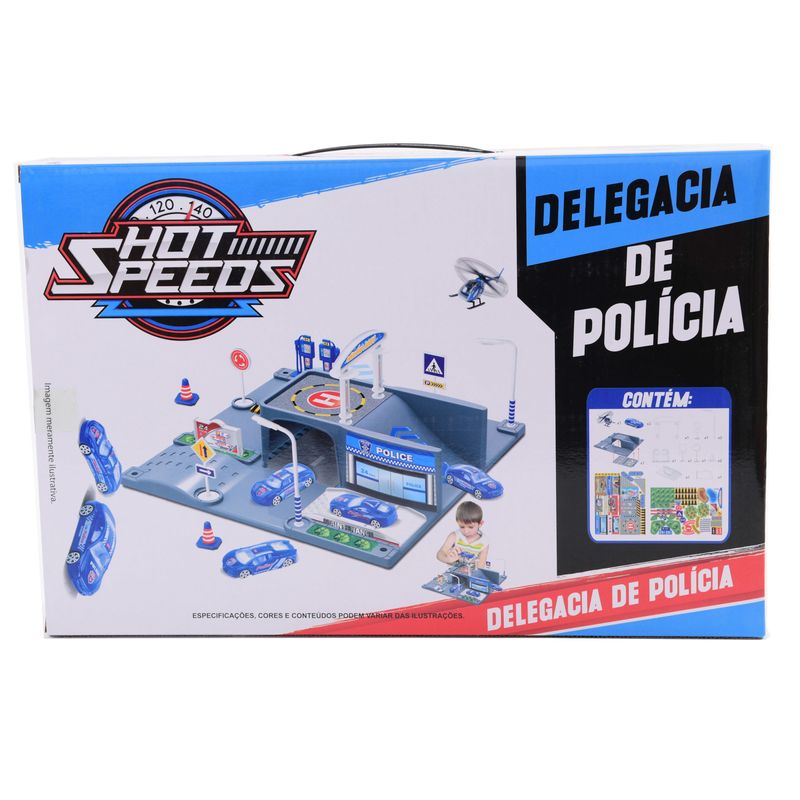 Conjunto de Pista com Carrinhos - Delegacia de Polícia - ST Import -  superlegalbrinquedos