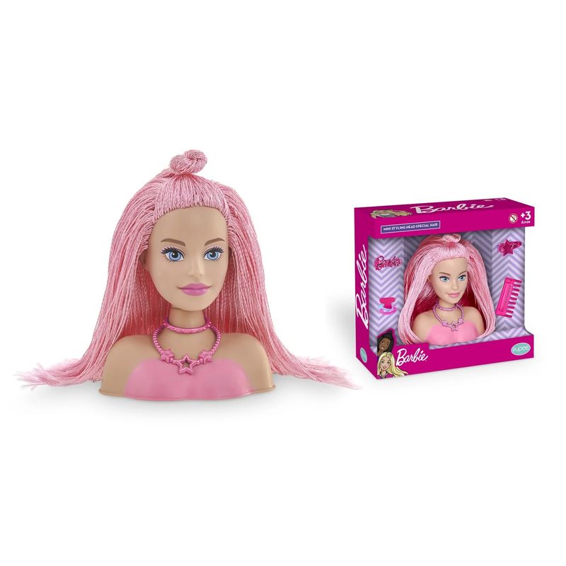 Busto-Barbie---Mini-Styling-Head---Special-Hair---Rosa---15-cm---Pupee-1