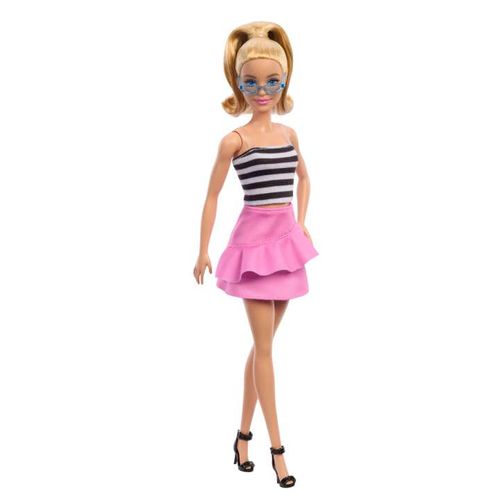 Boneca-Barbie-Fashionista---Blusa-Listrada-com-Saia-Rosa---Loira---213---Mattel-1