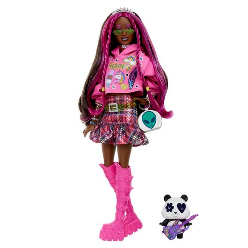 MATGRN27-HKP93---Boneca-Barbie-Extra---Cabelo-Rosa-e-Saia-Xadrez---Mattel-1